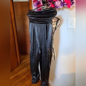 BLack Pleather Jumpsuit